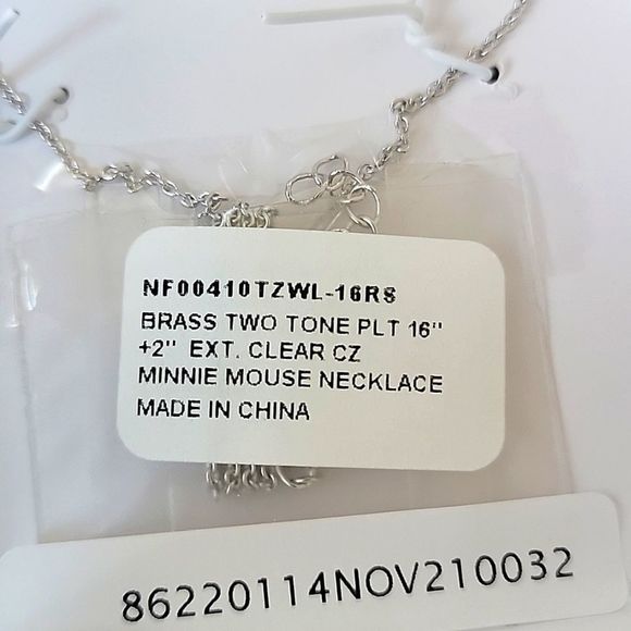 NIB DISNEY MINNIE MOUSE ROSE GOLD &  SILVER NECKLACE - Picture 4 of 4
